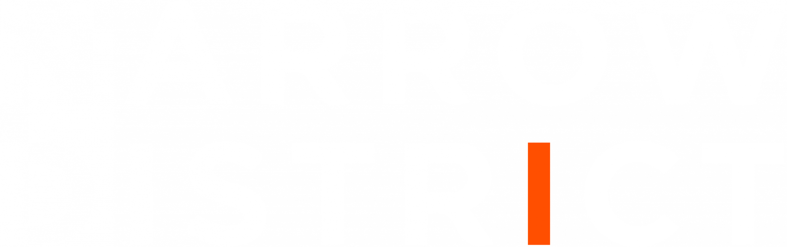 Narrow District wordmark logo — white text with Signal Orange accent, transparent background