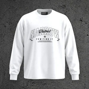 The Campus Crest LS Tee in Static White, front view