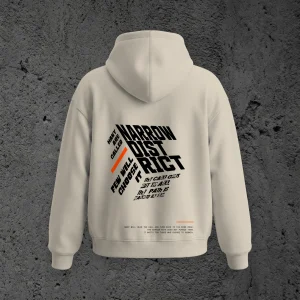 The Cornerstone Heavyweight Hoodie in Driftwood, back view