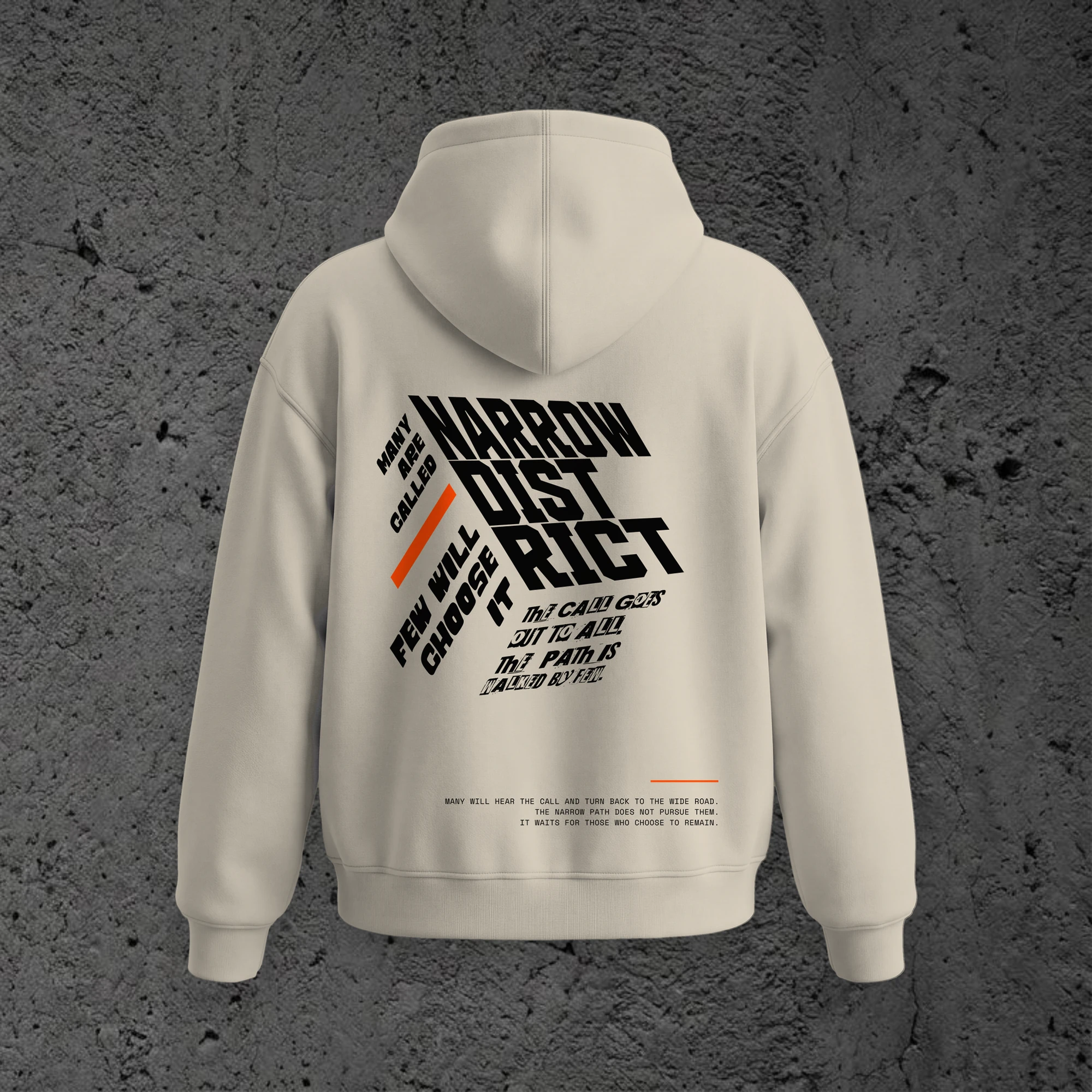 The Cornerstone Heavyweight Hoodie in Driftwood, back view