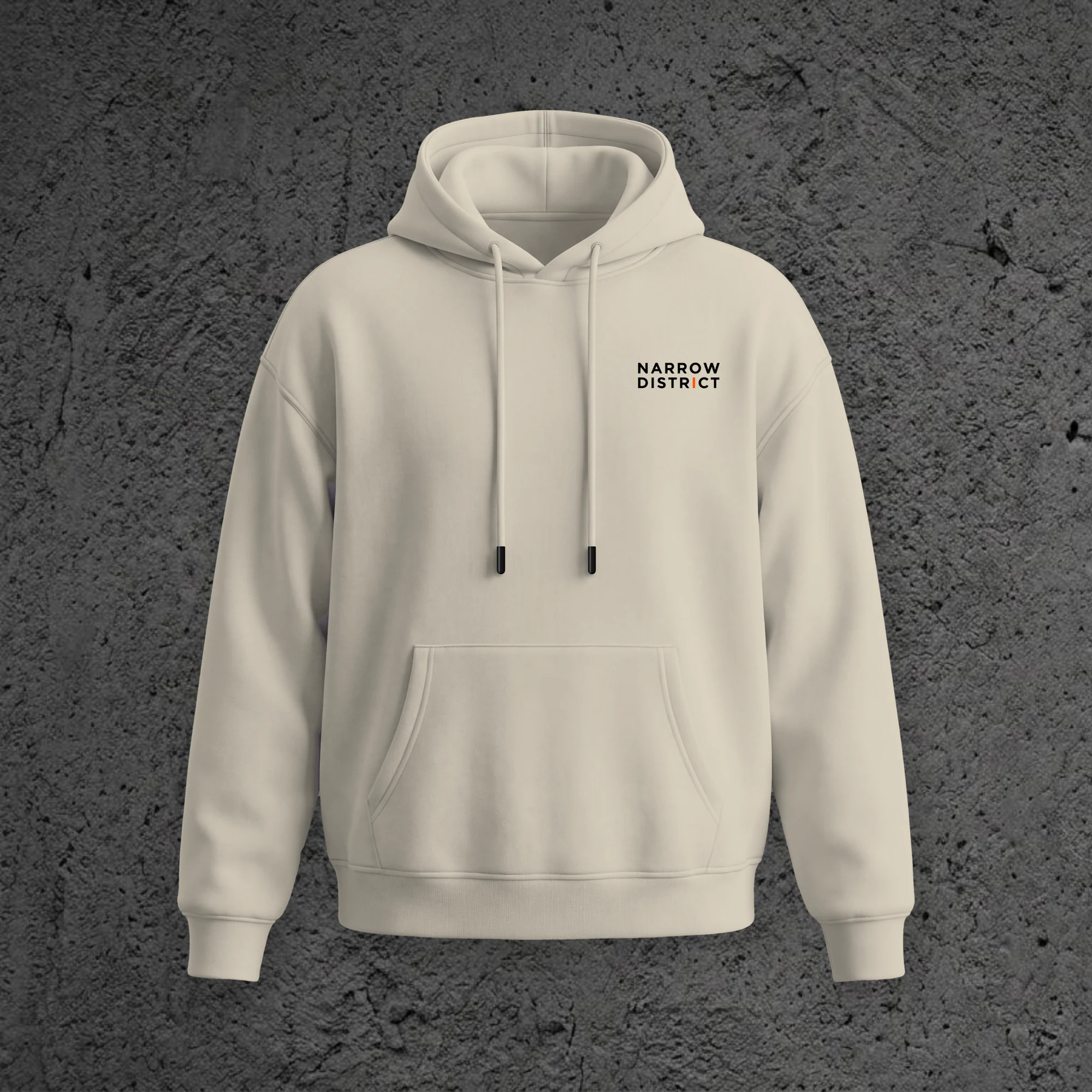 The Cornerstone Heavyweight Hoodie in Driftwood, front view