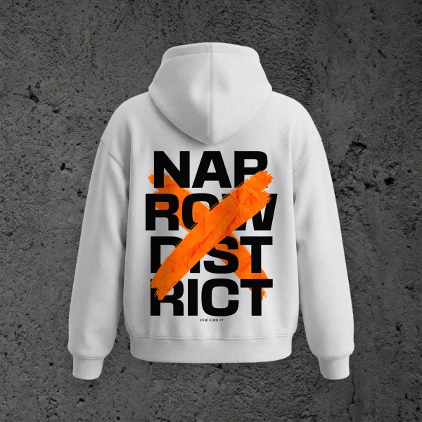 The Crossed Out Heavyweight Hoodie in Concrete, back view
