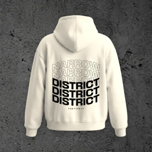 The Echo Heavyweight Hoodie in Bone, back view