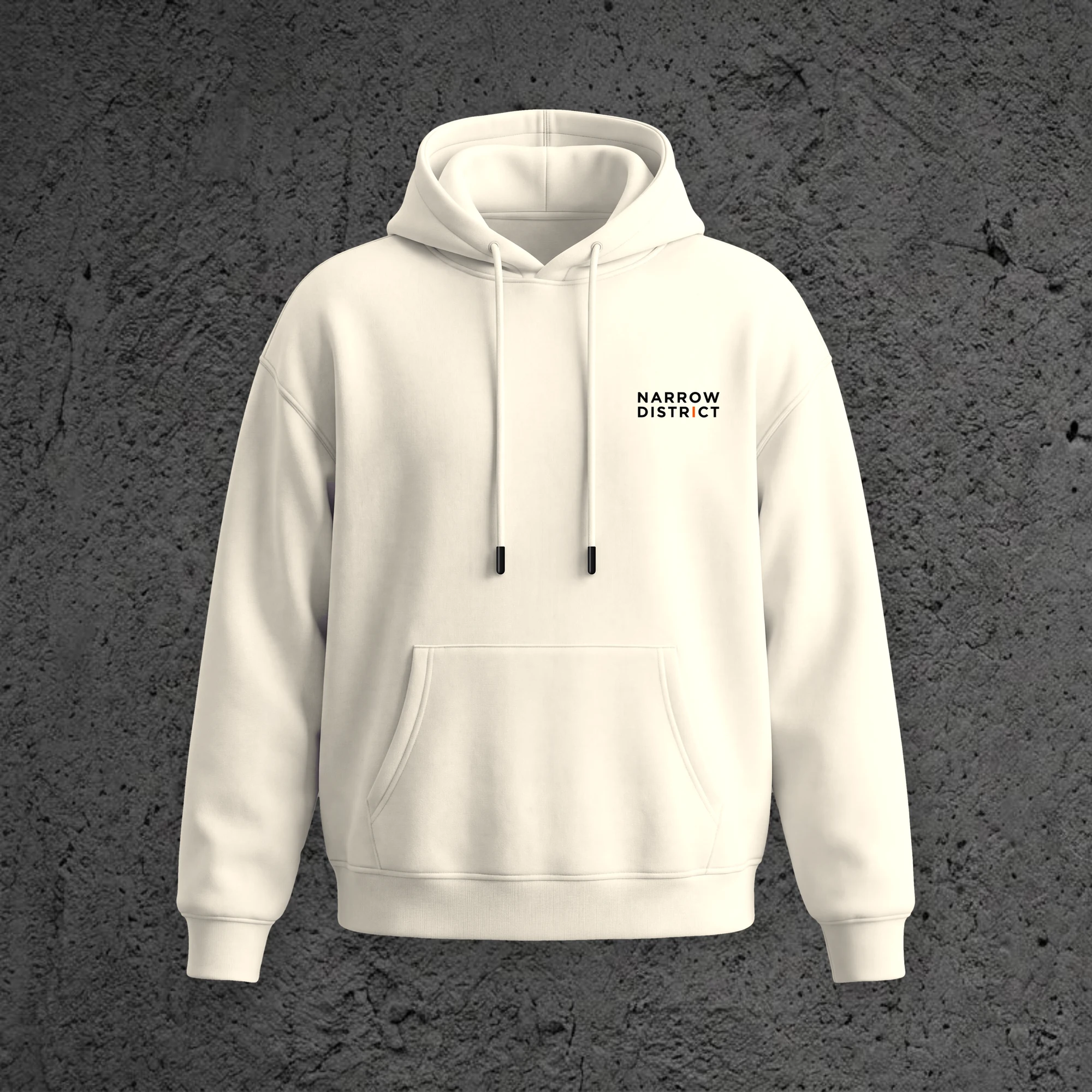 The Echo Heavyweight Hoodie in Bone, front view